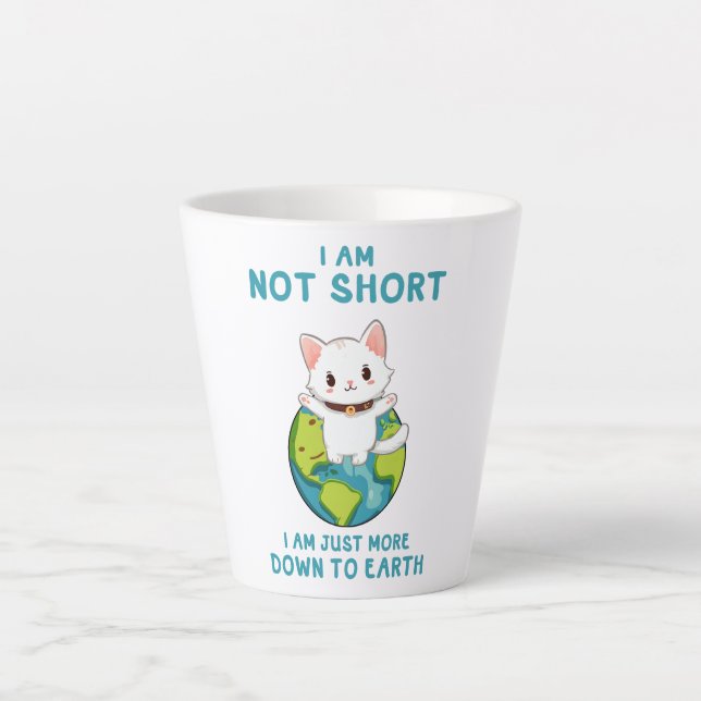 Taza De Café Latte No corto, basta de bajar a la Tierra - Humor de ga (Anverso)