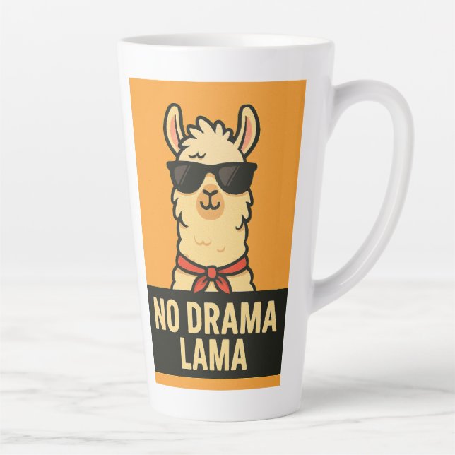 Taza De Café Latte No Drama Lama - Solo Chill Vibes (Derecha)