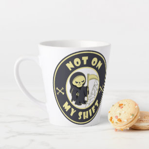 Taza De Café Latte No en mi cita de Halloween de Grim Reaper