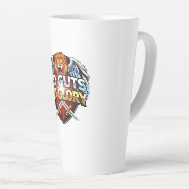 Taza De Café Latte No Guts, No Glory: Motivational & Success Mindset (Ángulo derecho)