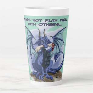 Taza De Café Latte No juegues bien con otros Dragon Latte Mug