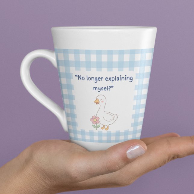 Taza De Café Latte No Longer Explaining Myself Goose Latte Mug (Subido por el creador)