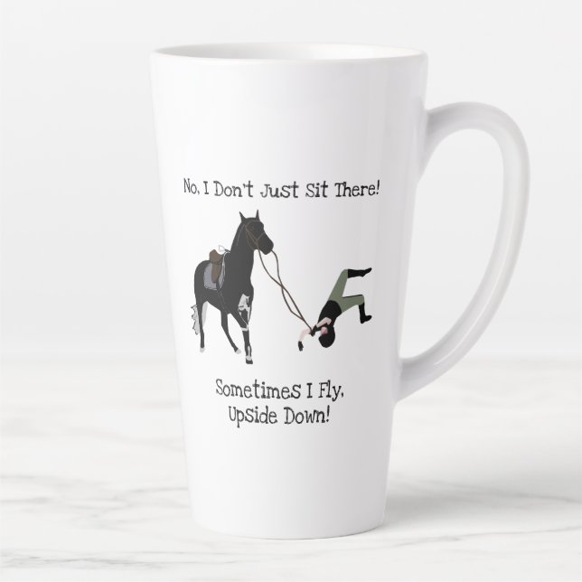 Taza De Café Latte No, no me quedo ahí, divertido caballo ecuestre (Derecha)
