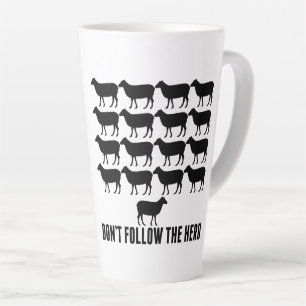 Taza De Café Latte No sigas la manada de ovejas - sé tú mismo