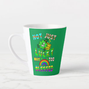 Taza De Café Latte No Sólo Suerte, Sino También Bendecida.