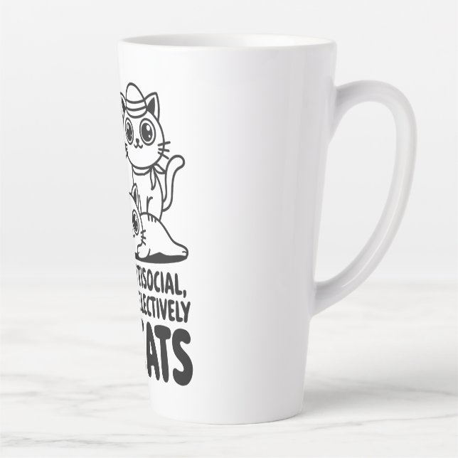 Taza De Café Latte No soy gatos antisociales (Derecha)