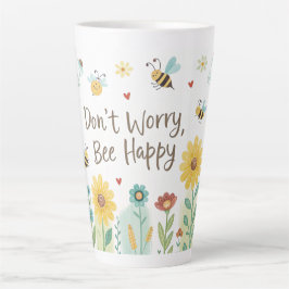 Taza De Café Latte No Te Preocupes Abeja Feliz Abeja Linda