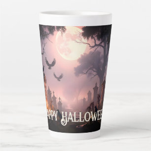 Taza De Café Latte Noche de Sombras: Un Hechizo de Halloween Despiert