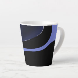 Taza De Café Latte Noche del Cometa: Resumen azul, púrpura y negro