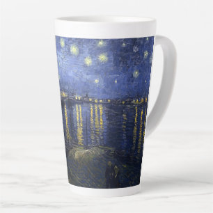 Taza De Café Latte Noche Van Gogh Starry sobre el Ródano