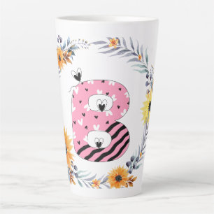 Taza De Café Latte Nombre Alfabeto "B"