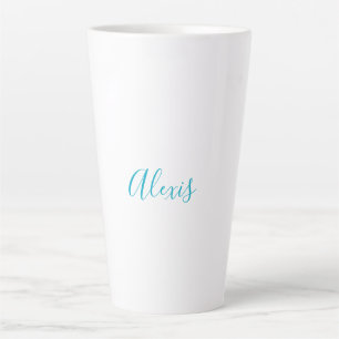 Taza De Café Latte Nombre Caligrafía Script Sencillo Simple Blanco Az
