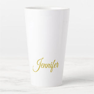 Taza De Café Latte nombre de color dorado profesional minimalista mod