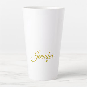 Taza De Café Latte nombre de color dorado profesional minimalista mod