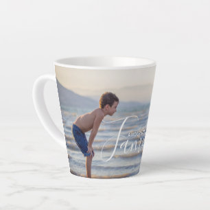 Taza De Café Latte Nombre de familia de Personalizado de plantilla de