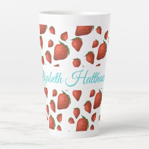 Taza De Café Latte Nombre de fresa