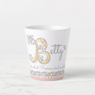 Taza De Café Latte Nombre de la letra Betty B que significa monograma