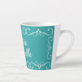 Taza De Café Latte Nombre de la tía Personalizado de regalo Verde azu