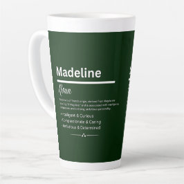 Taza De Café Latte Nombre de niña personalizado Madeline