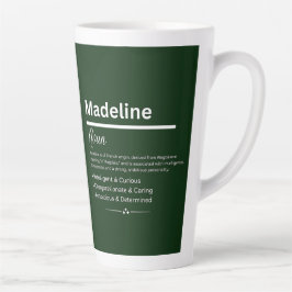 Taza De Café Latte Nombre de niña personalizado Madeline