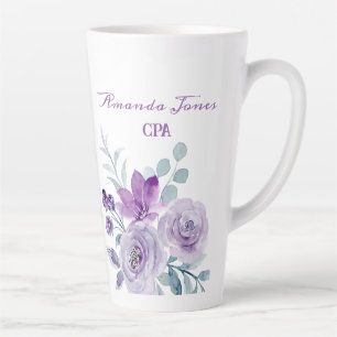 Taza De Café Latte Nombre de pila Contador CPA Rosa Floral