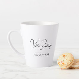 Taza De Café Latte Nombre de Residencia en Casa Chic Script Latte