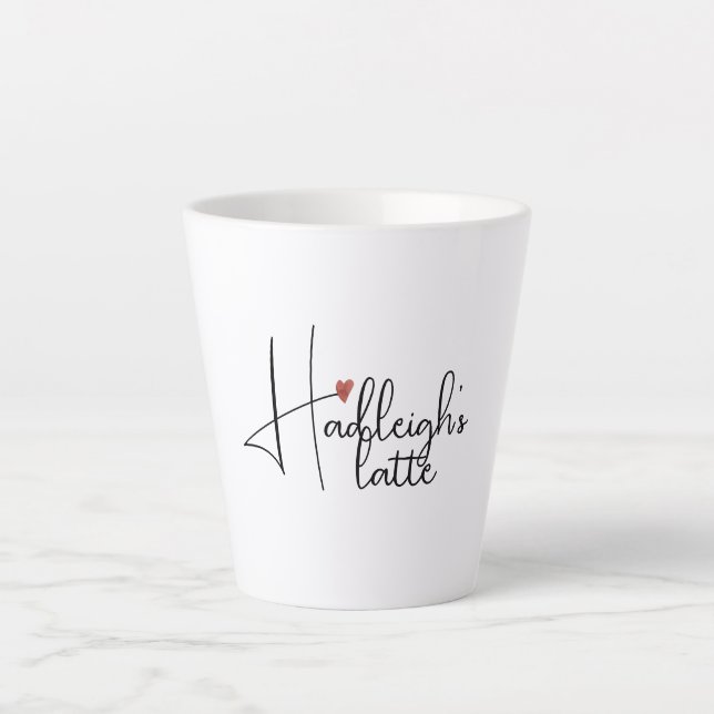 Taza De Café Latte Nombre de script manuscrito personalizado (Anverso)