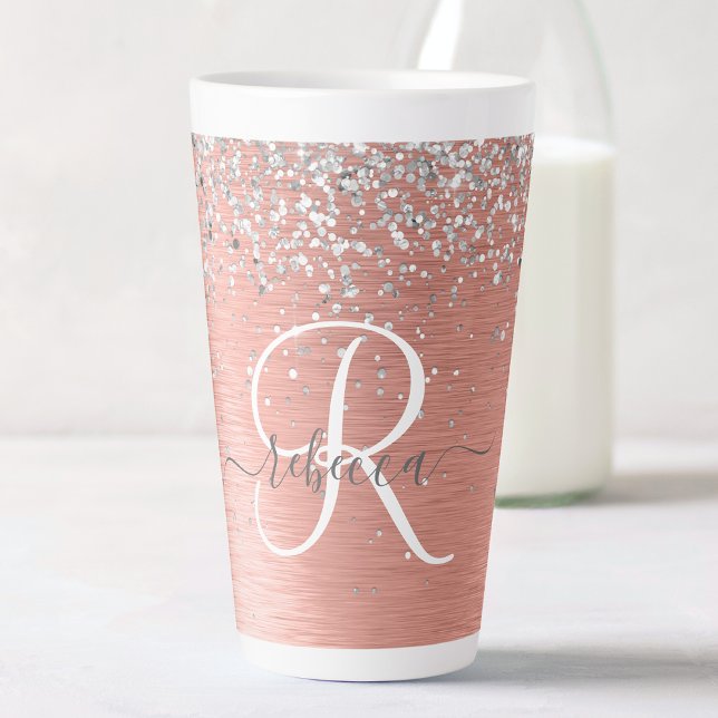 Taza De Café Latte Nombre del monograma del Purpurina Metalizado cepi (Subido por el creador)