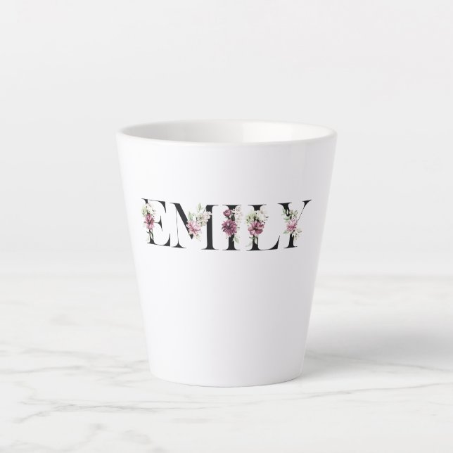 Taza De Café Latte Nombre Emily (Anverso)