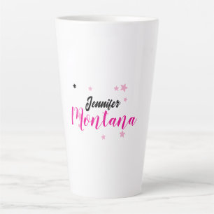 Taza De Café Latte Nombre minimalista moderno elegante profesional
