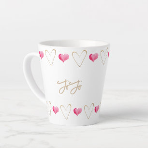 Taza De Café Latte Nombre personal de la abuela Corazón