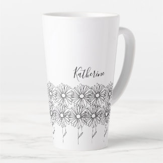 Taza De Café Latte Nombre personalizado April daisy Birth Flower