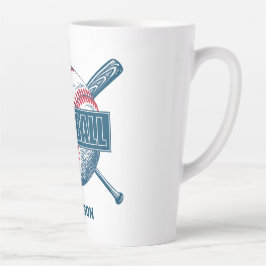 Taza De Café Latte Nombre personalizado Béisbol