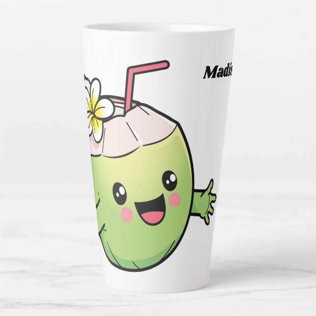 Taza De Café Latte Nombre personalizado Coconuts de cuta (Anverso)