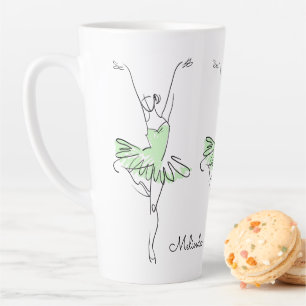 Taza De Café Latte Nombre personalizado de Ballerina