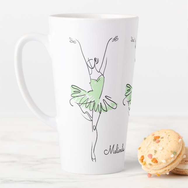 Taza De Café Latte Nombre personalizado de Ballerina (In situ)