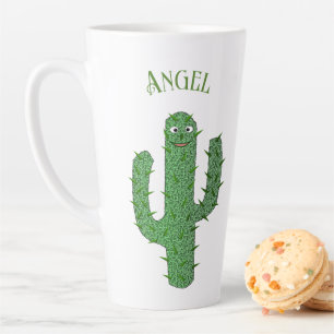 Taza De Café Latte Nombre personalizado de Cactus Happy Day of the De