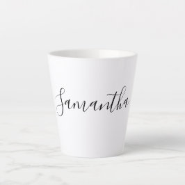 Taza De Café Latte Nombre personalizado de la tipografía de script mo