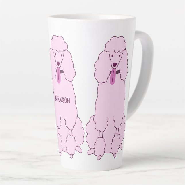 Taza De Café Latte Nombre personalizado de los candados rosados (Ángulo derecho)