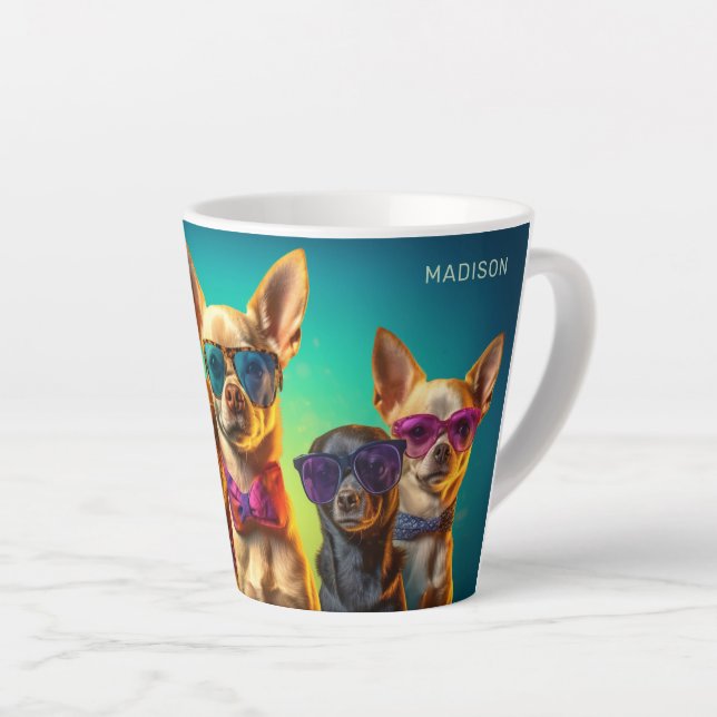 Taza De Café Latte Nombre personalizado de los perros Guay (Ángulo derecho)