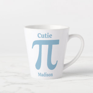 Taza De Café Latte Nombre personalizado de Pi/Cutie Pi