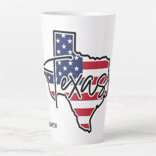 Taza De Café Latte Nombre personalizado de Texas