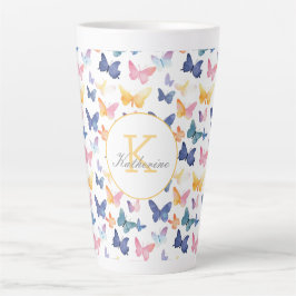 Taza De Café Latte Nombre personalizado del patrón colorido de color