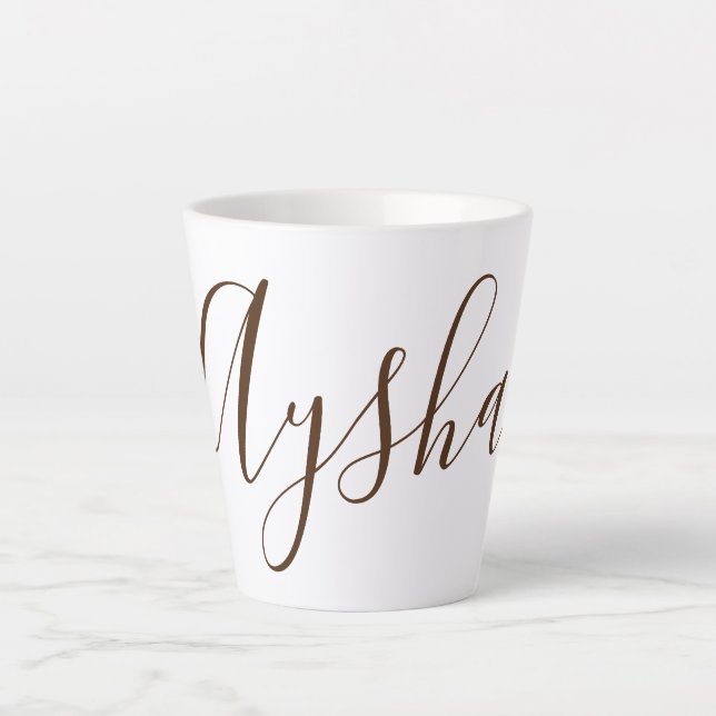 Taza De Café Latte Nombre personalizado del Personalizado (Anverso)