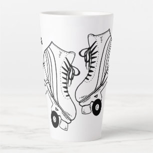 Taza De Café Latte Nombre personalizado del plano de patinaje sobre r