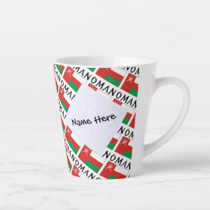 Taza De Café Latte Nombre personalizado en mosaico de la bandera de O
