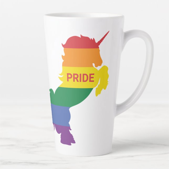 Taza De Café Latte Nombre personalizado Gay Unicorn (Derecha)