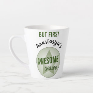 Taza De Café Latte Nombre personalizado humorístico pero primera sal