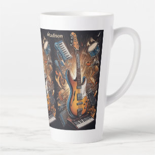 Taza De Café Latte Nombre personalizado Instrumentos musicales