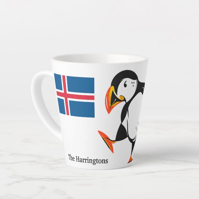 Taza De Café Latte Nombre personalizado Islandia (Ángulo izquierdo)